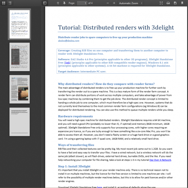 TUTORIAL: Distributed Renders with 3Delight