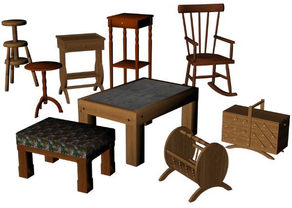 Small pieces of furniture