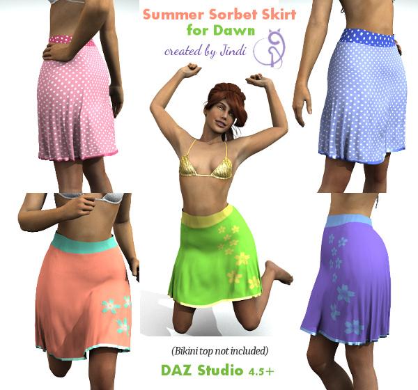 Summer Sorbet Skirt for Dawn with Textures