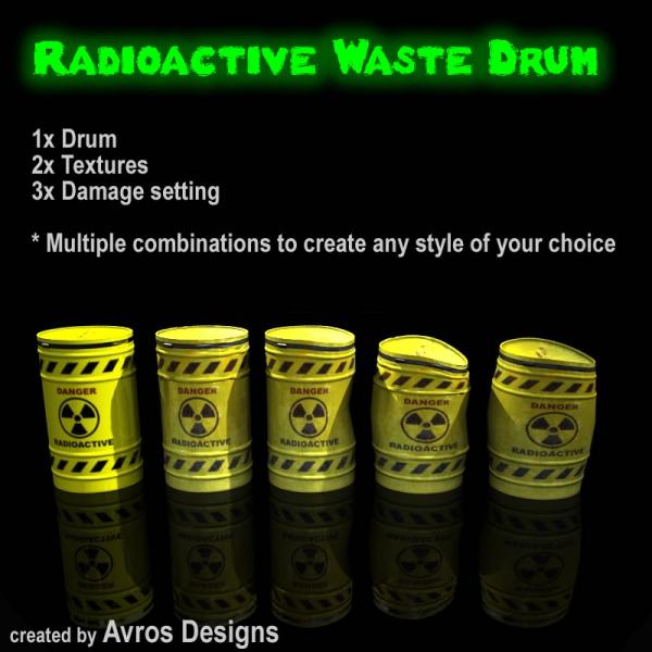 Poseable Damaged Radioactive Waste Drums