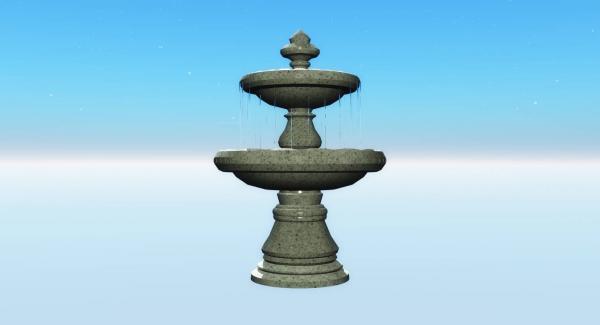 Garden, Fountain, 2-Tiered with Water