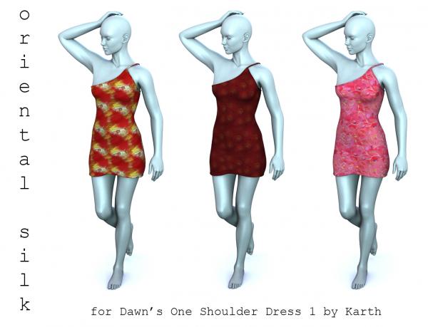 Oriental Silk for Dawn&#039;s One Shoulder Dress 1