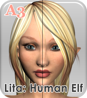 Aiko 3.0 Poser 6+ - Character Face: Lita Human Elf