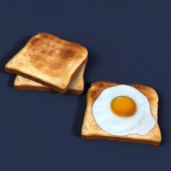 Fried eggs and toast