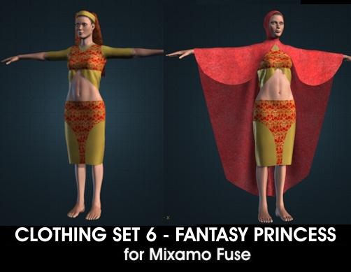 Fantasy Princess - Part 1 for Mixamo Fuse