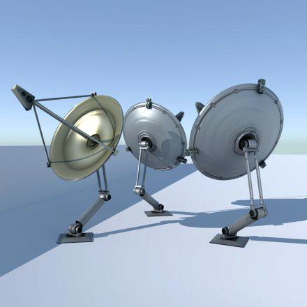 Rigged satellite dishes