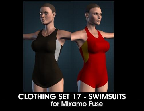 Swimsuits for Mixamo Fuse and Unity3D