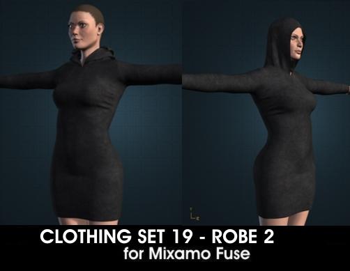 Robe 2 for Mixamo Fuse and Unity3D