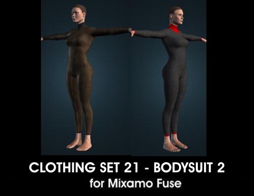 Bodysuit 2 for Mixamo Fuse and Unity3D