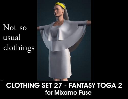 Fantasy Toga 2 for Mixamo Fuse and Unity3D