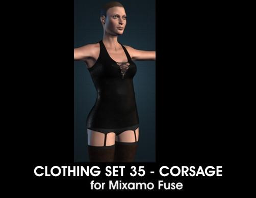 Corsage for Mixamo Fuse and Unity3D