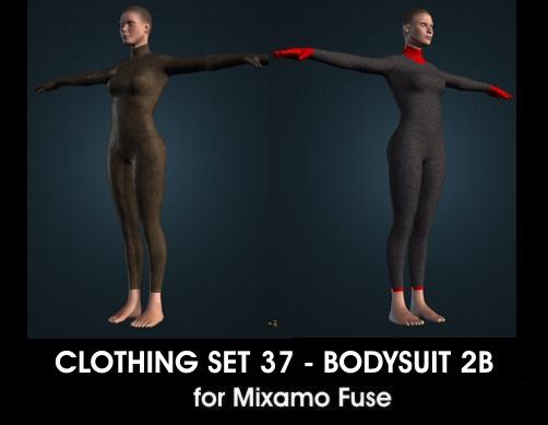 Bodysuit 2B for Mixamo Fuse and Unity3D