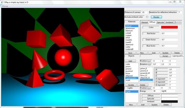 raytracing functions in D language