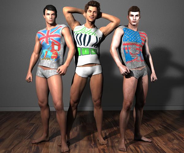 DAZ Model - T-shirt and Short Shorts for G2M