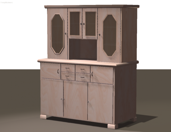 Fully rigged cabinet for Poser