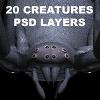 Creatures 20X PSD Layers for photoshop