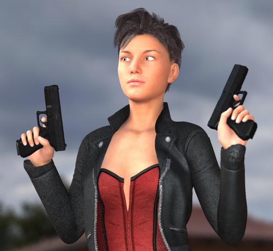 Pistol and torch fit to Genesis 3 Female