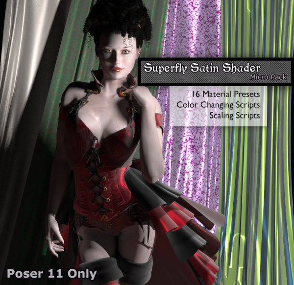 Superfly Satin Shaders Micro Pack (Poser 11 Only)