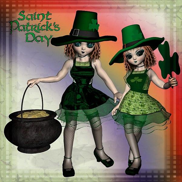 St. Patrick's Day texture for Gothic Doll Clothes