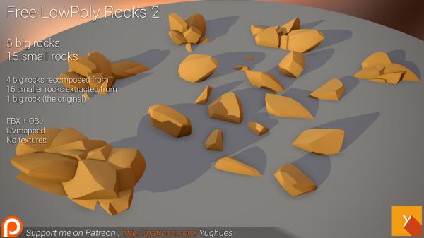 Free LowPoly Rocks set02