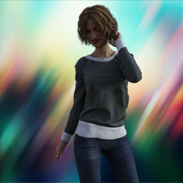 sweater for Genesis 3 Female +3 types of sleeves