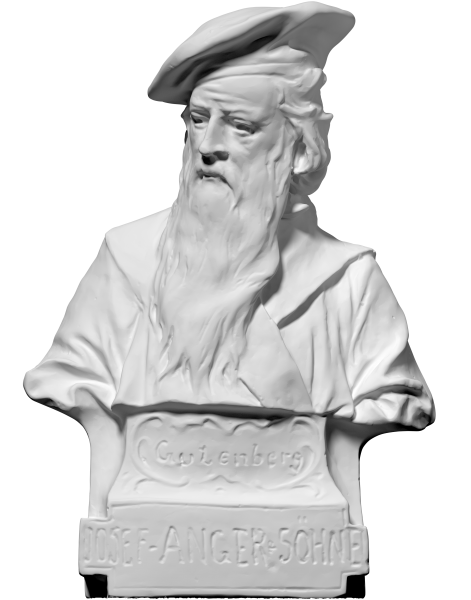 Bust of Gutenberg by Josef Anger &amp; Söhne