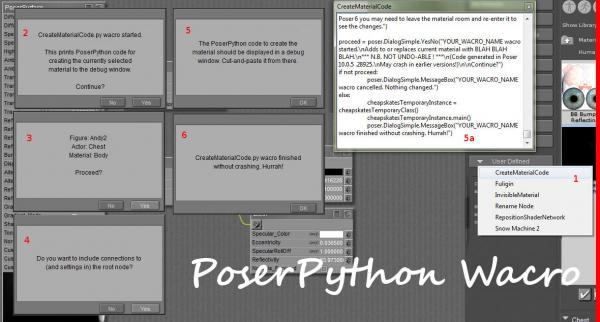 CreateMaterialCode PoserPython Wacro