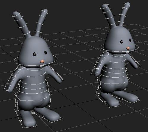 2 max9 bunny full rigged with CS animatable
