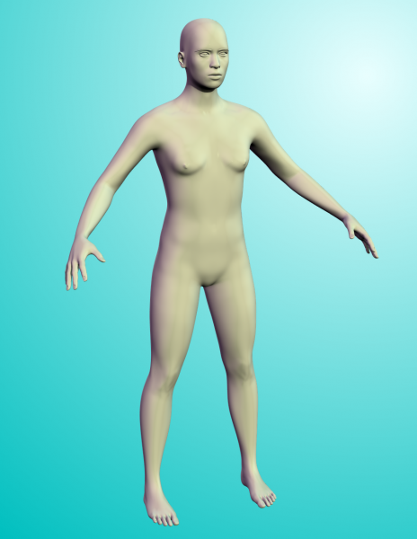 MakeHUman v1.1.0 A-Pose Figure
