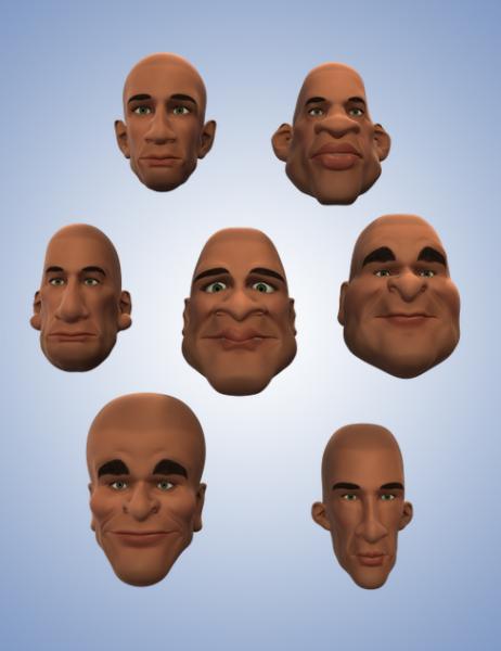 Caricature Heads for Genesis 3 Male (Set #1)