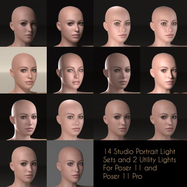 Studio Portrait Lights for Poser 11 &amp; Poser 11 Pro