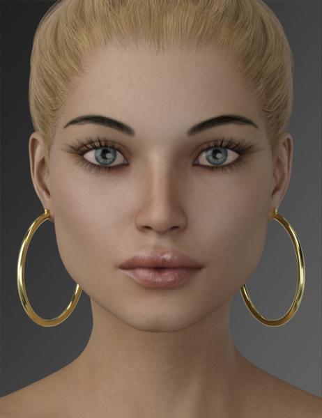 Huge Hoop Earrings for Genesis 3 Female