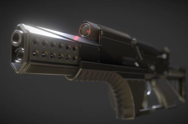 Futuristic Weapon Concept High-Poly