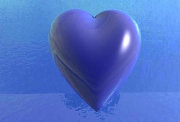 Glass water heart