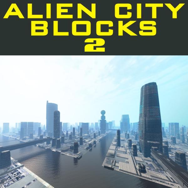 Alien City Blocks 2 for Bryce