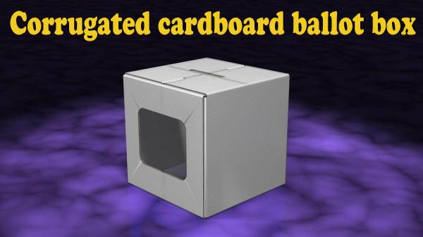 Corrugated cardboard ballot box