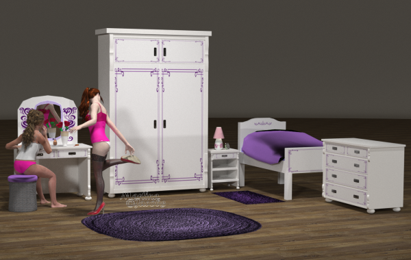 Girl&#039;s Bed Room for Poser 11