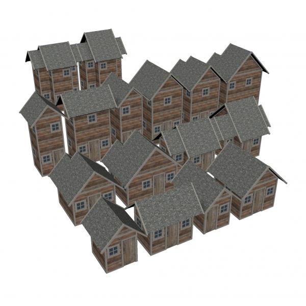 Modular Wood House Set
