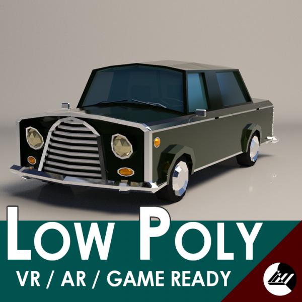 Low-Poly Cartoon Limousine Car