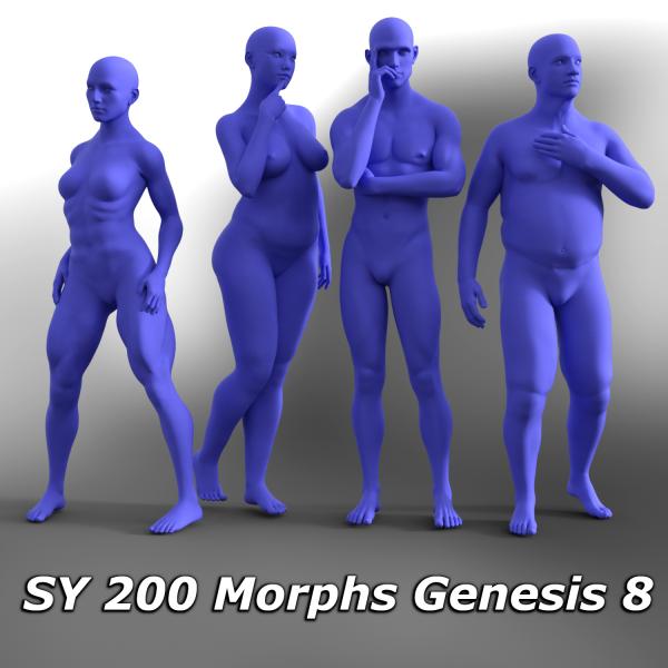 SY 200 Morphs for Genesis 8 Head and Body