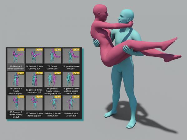 5 Couple poses for Genesis 8