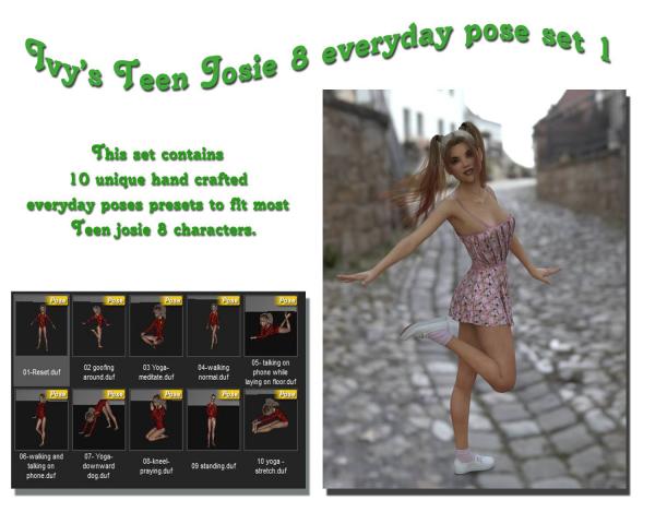 &quot;FREE&quot; Ivy&#039;s Teen Josie 8 everyday pose set 1.
