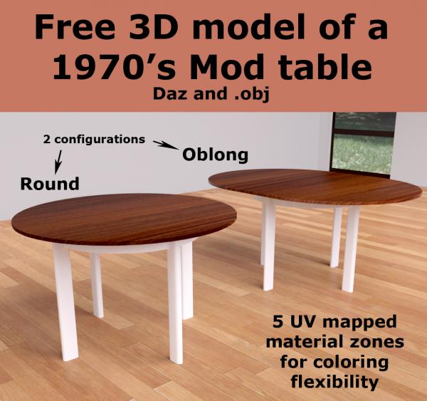 Table, Dining, Early 1970&#039;s Mod, V1