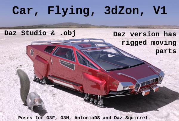 Car, Flying, 3dZon, V1
