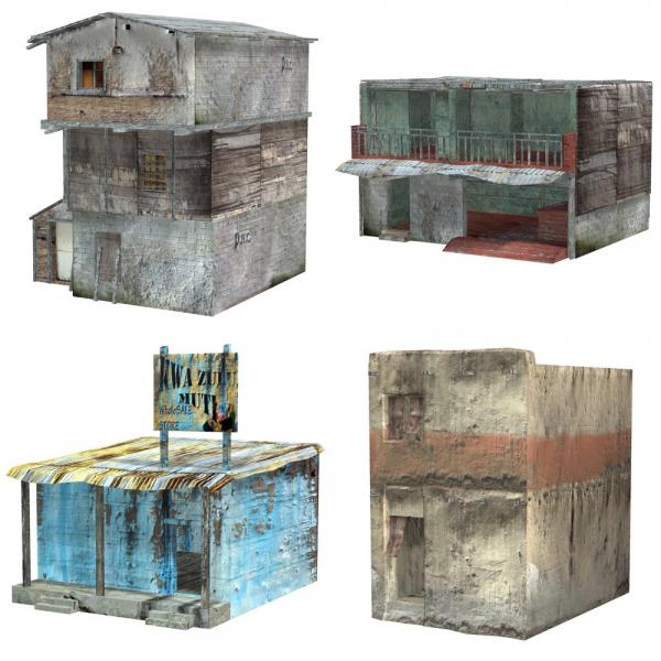 Shanty Town Buildings 2: Set 3 (for Poser)