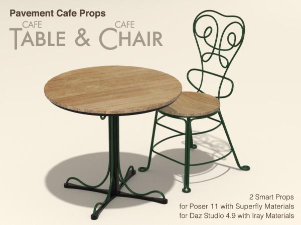 Pavement Cafe Props - Cafe Table &amp; Cafe Chair