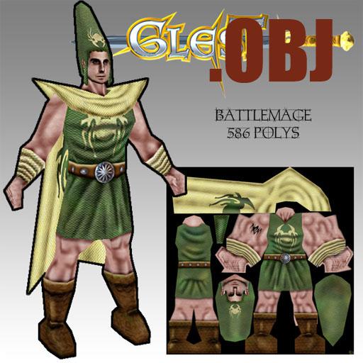 Battlemage: low poly RTS game character