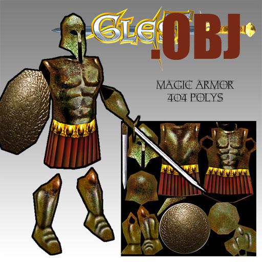 Magic armor: Low poly RTS game character
