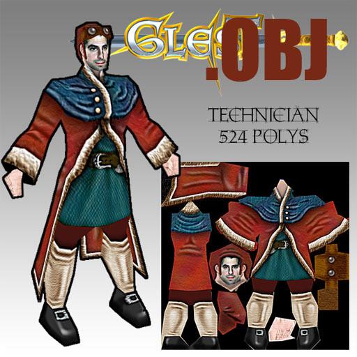 Technician: Low poly RTS game character