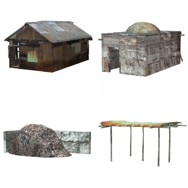 Shanty Town Buildings 1: Set 2 (for Poser)